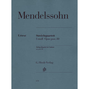 Mendelssohn, Felix - String Quartet in f minor, Op post 80 - Two Violins, Viola, and Cello - G Henle Verlag URTEXT