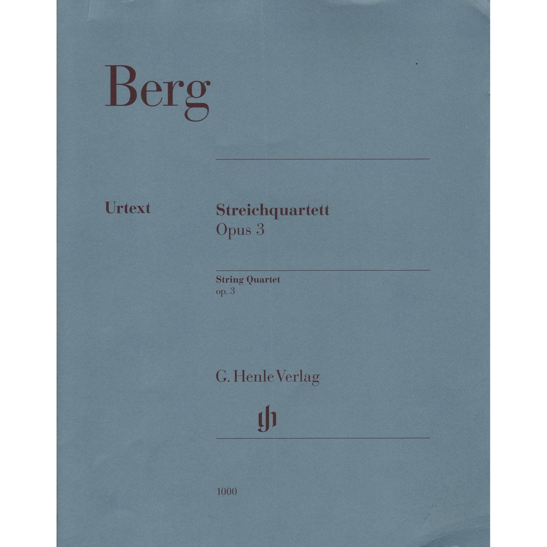 Berg, Alban - String Quartet, Op. 3 - with Parts in Score Form - edited by Ulrich Scheideler - G. Henle Verlag URTEXT