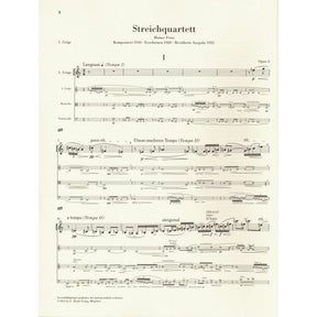 Berg, Alban - String Quartet, Op. 3 - with Parts in Score Form - edited by Ulrich Scheideler - G. Henle Verlag URTEXT