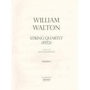Walton, William - String Quartet (1922) - Set of Parts - edited by Hugh MacDonald - Oxford University Press