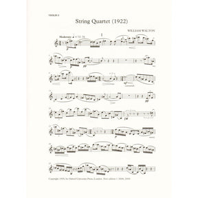 Walton, William - String Quartet (1922) - Set of Parts - edited by Hugh MacDonald - Oxford University Press