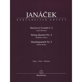 Janáček, Leoš – String Quartet No 2, “Intimate Letters” – Two Violins, Viola, and Cello – edited by Leoš Faltus and Miloš Štědroň – Bärenreiter