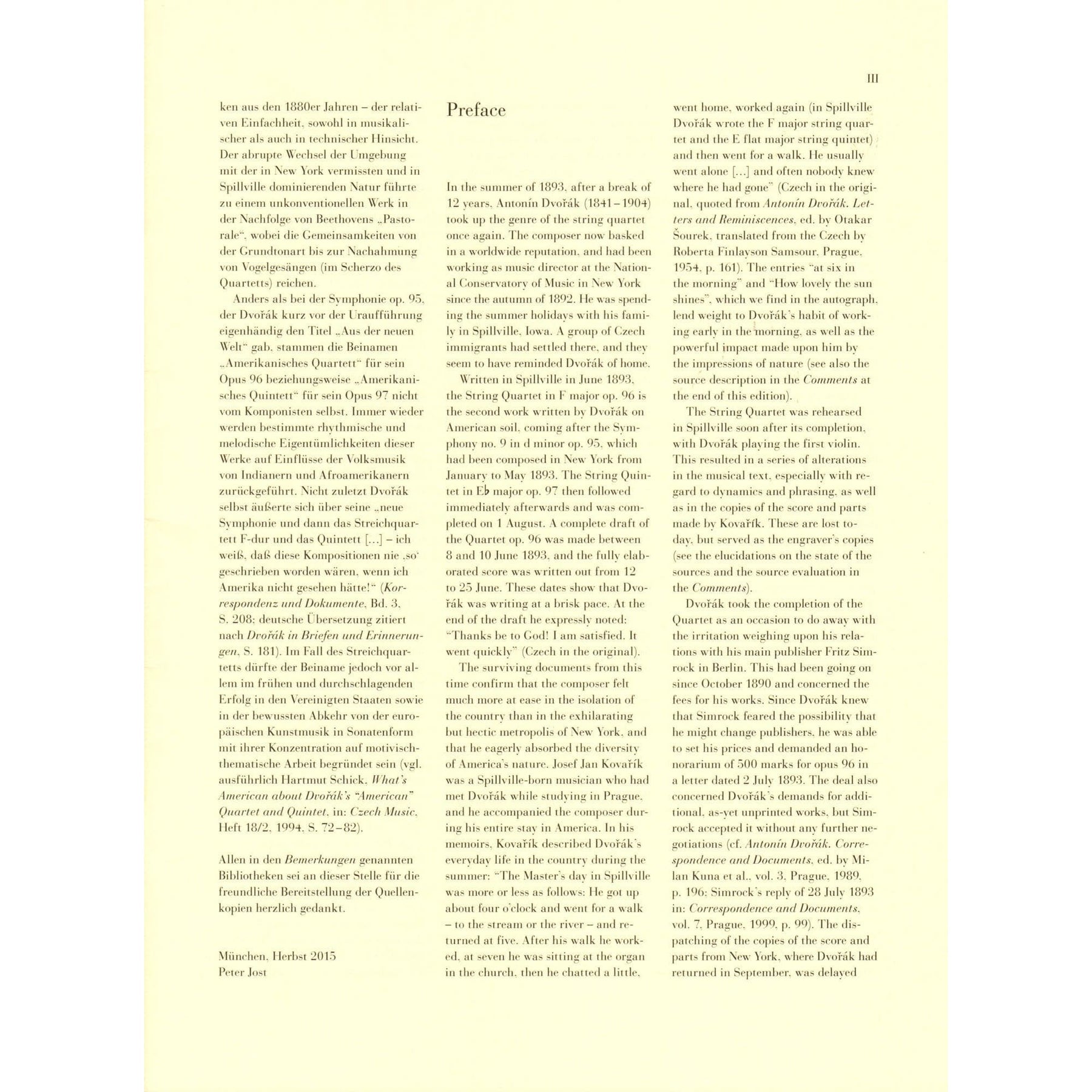 Dvorak, Antonin - String Quartet in F major - Opus 96 - Parts Only - Edited by Peter Jost - G Henle Verlag URTEXT