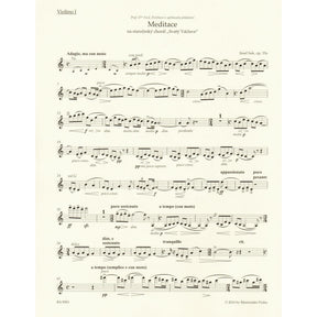 Suk, Josef - Meditation, Opus 35a - for String Quartet - edited by Zdenek Nouza - Barenreiter URTEXT
