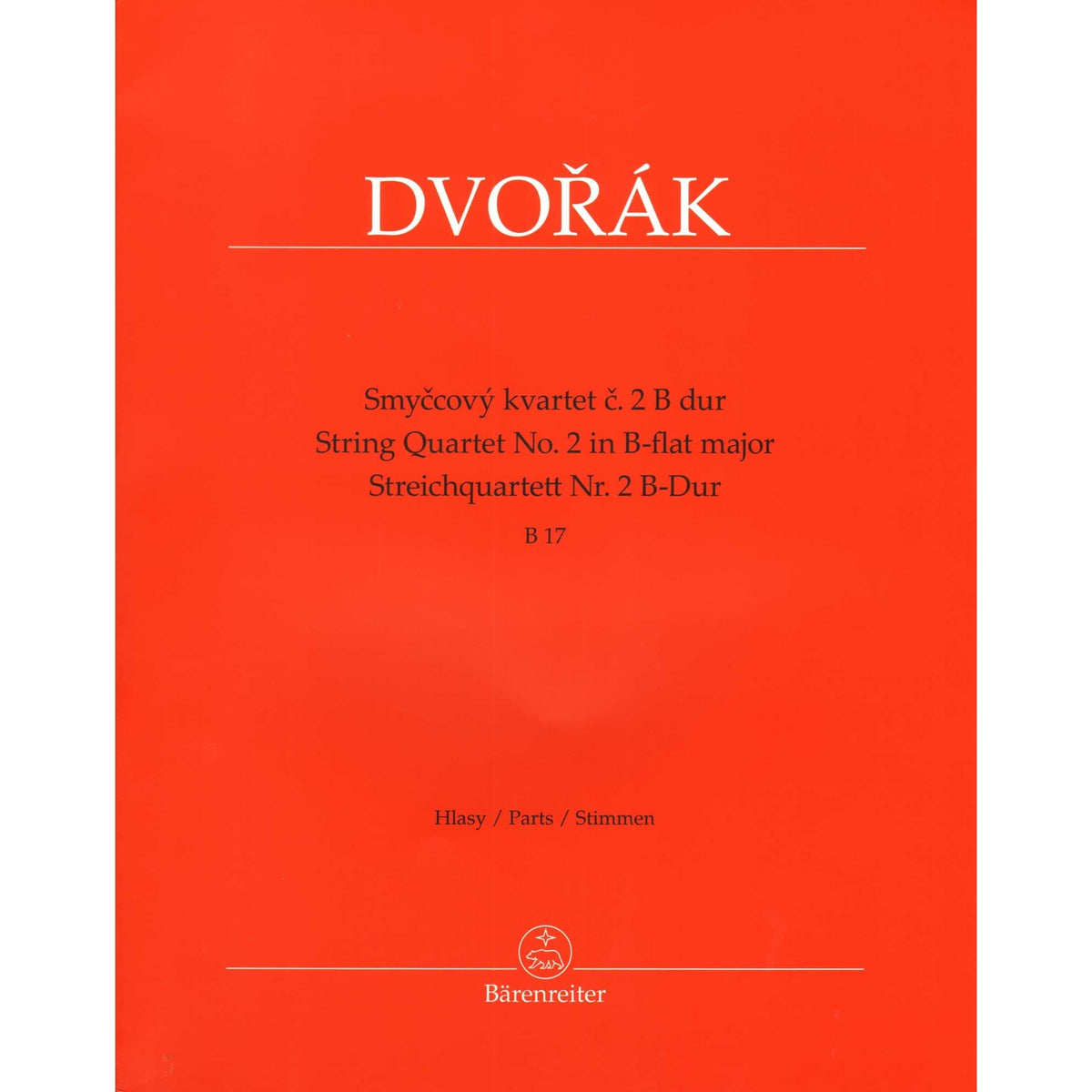 Dvorak, Antonin - String Quartet No. 2 in B-flat Major - Parts Only - edited by Pokorny and Solc - Barenreiter URTEXT