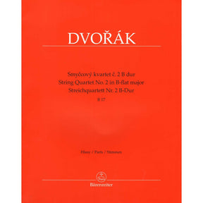 Dvorak, Antonin - String Quartet No. 2 in B-flat Major - Parts Only - edited by Pokorny and Solc - Barenreiter URTEXT