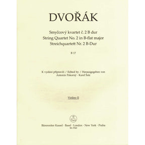 Dvorak, Antonin - String Quartet No. 2 in B-flat Major - Parts Only - edited by Pokorny and Solc - Barenreiter URTEXT