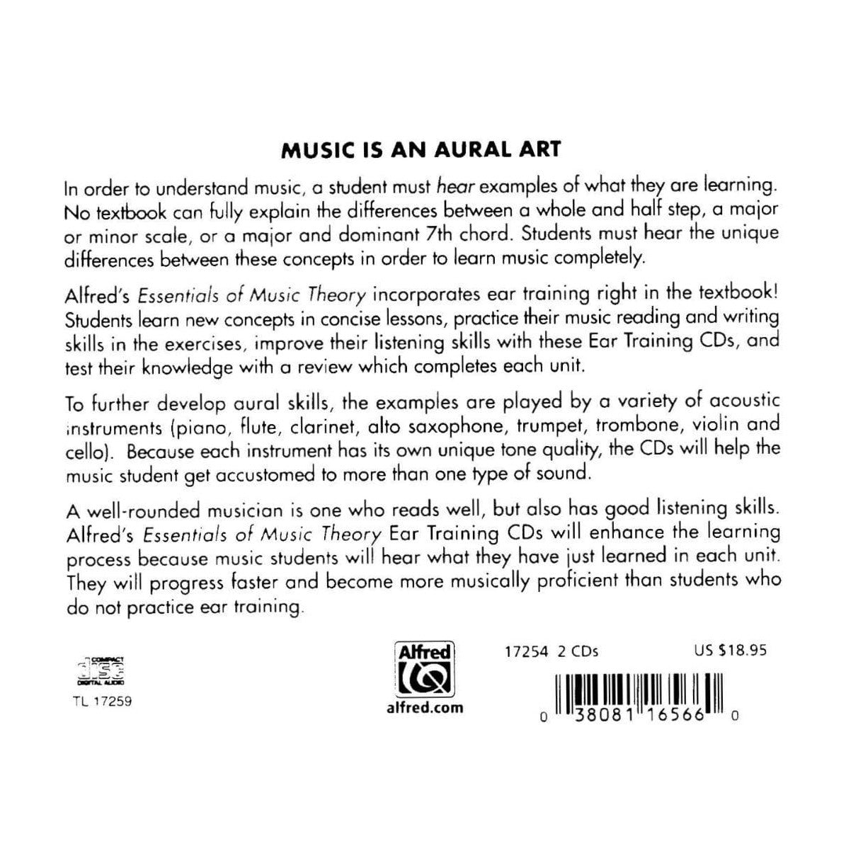 Alfred's Essentials of Music Theory, Ear Training CDs 1 & 2 - for Books 1, 2, & 3 - Audio CD only - Alfred Music Publishing