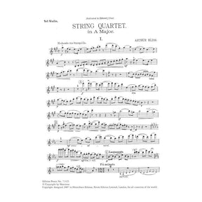 Bliss, Arthur  String Quartet in A Major, Op 4  Two Violins, Viola, and Cello  Score and Parts  Edition Peters