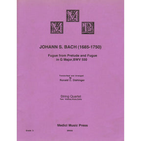 Bach, J.S. - Fugue from Prelude and Fugue in G (BWV 550) - for String Quartet - arranged by Dishinger - Medici Music Press