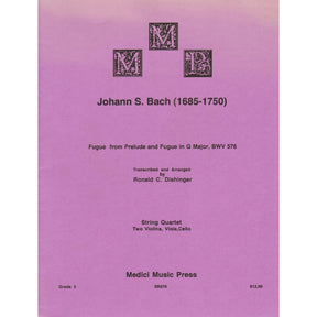 Bach, J.S. - Fugue from Prelude and Fugue in G Major (BWV 576) - for String Quartet - arranged by Dishinger - Medici Music Press