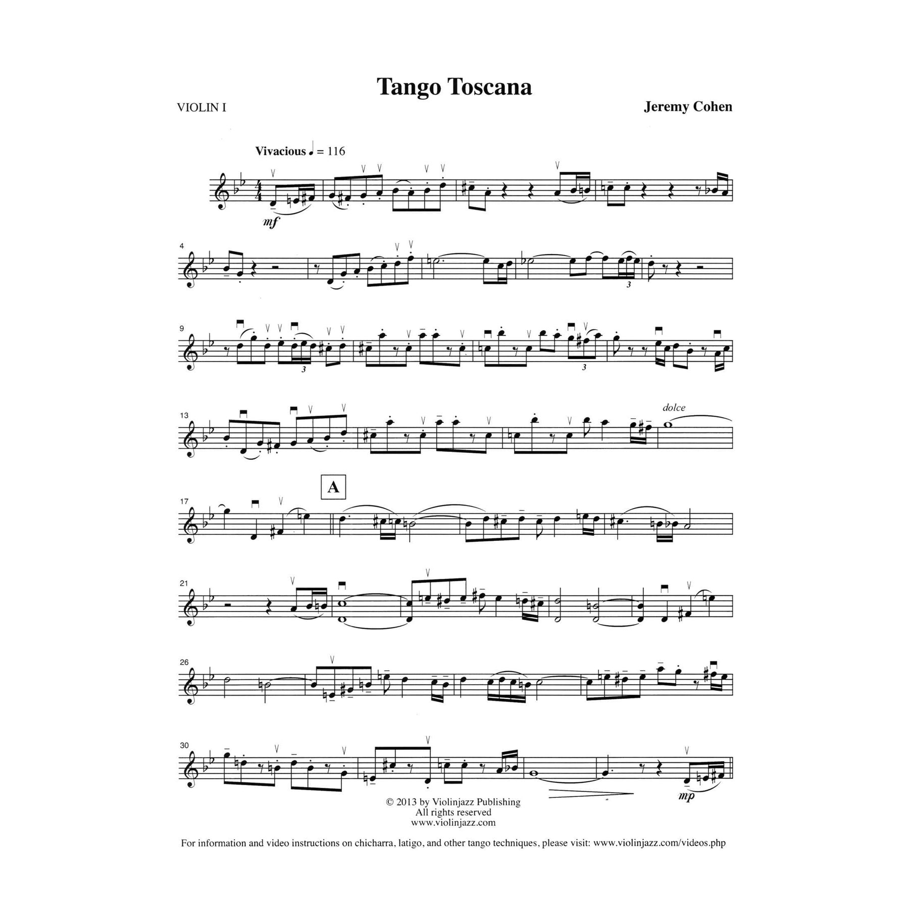 Cohen, Jeremy - 4 Latin Pieces Together - World Chamber Series - for String Quartet - Violinjazz Editions