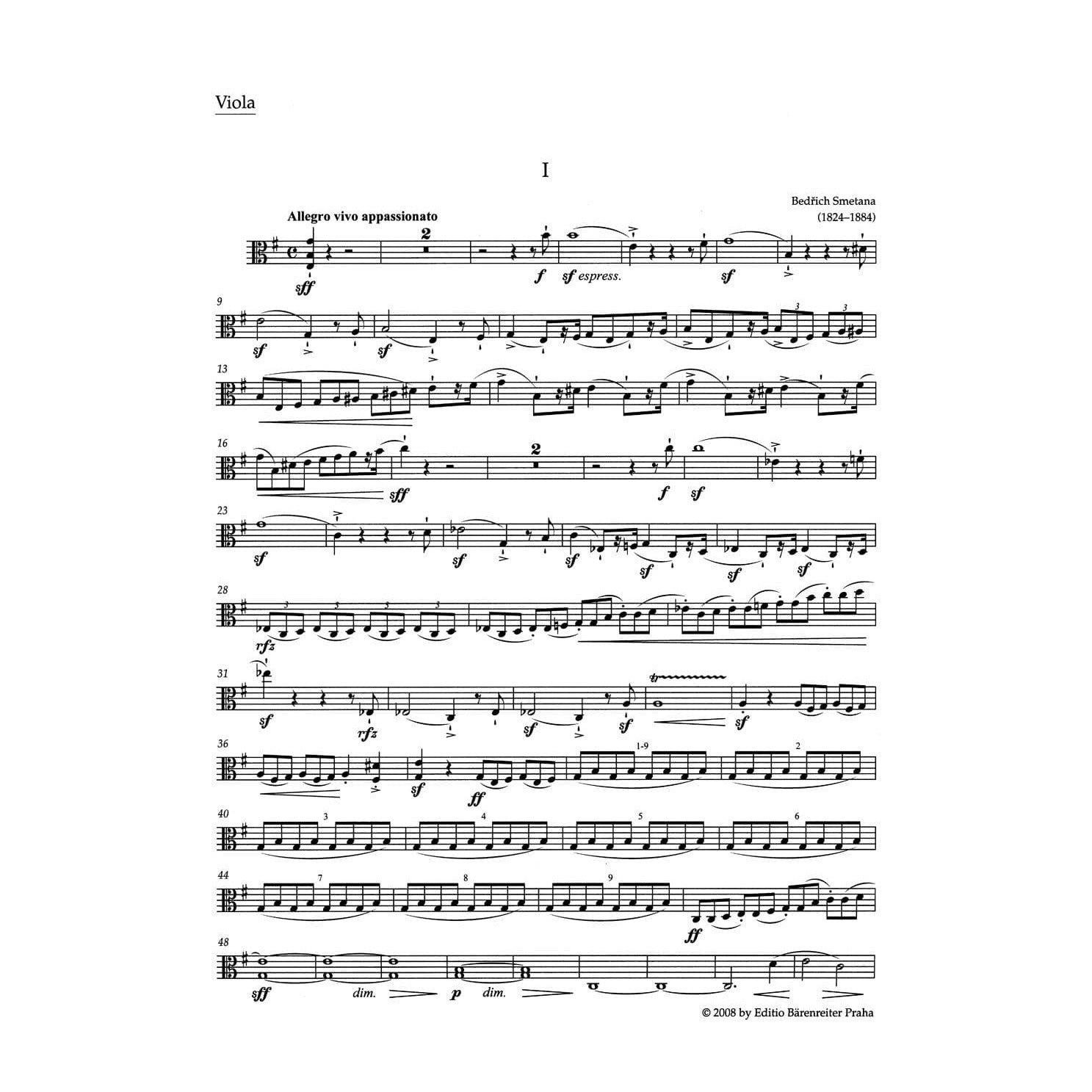Smetana, Bedrich - From My Life, String Quartet No 1 in E Minor - edited by Frantisek Bartos, Josef Plavec, and Karel Solc - Barenreiter