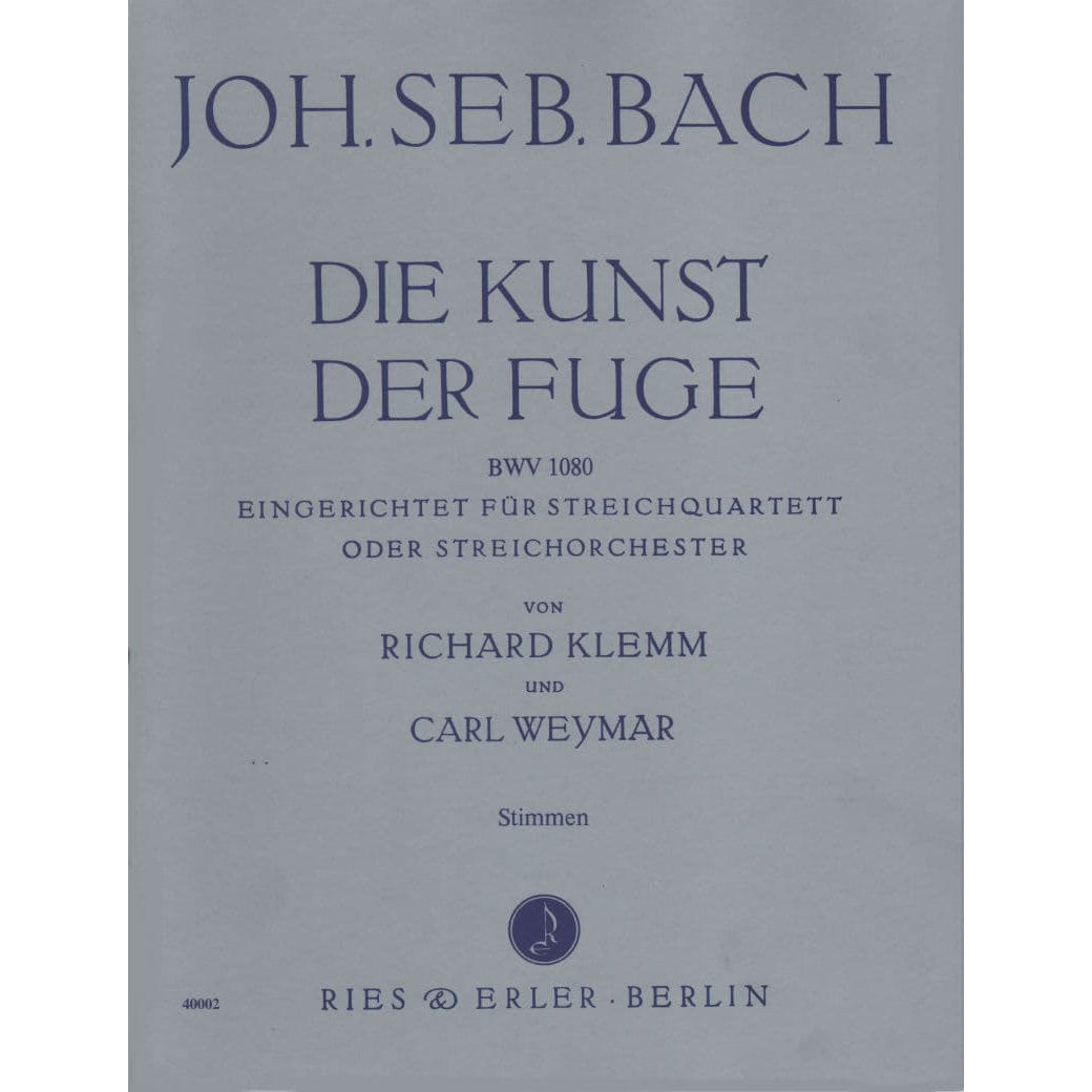 Bach, JS -  Art of The Fugue BWV 1080 - Set of Parts - Arranged by Klemm-Weymar - Fischer Edition