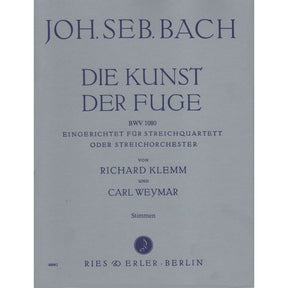 Bach, JS -  Art of The Fugue BWV 1080 - Set of Parts - Arranged by Klemm-Weymar - Fischer Edition