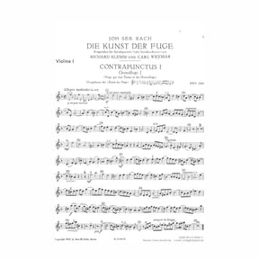 Bach, JS -  Art of The Fugue BWV 1080 - Set of Parts - Arranged by Klemm-Weymar - Fischer Edition