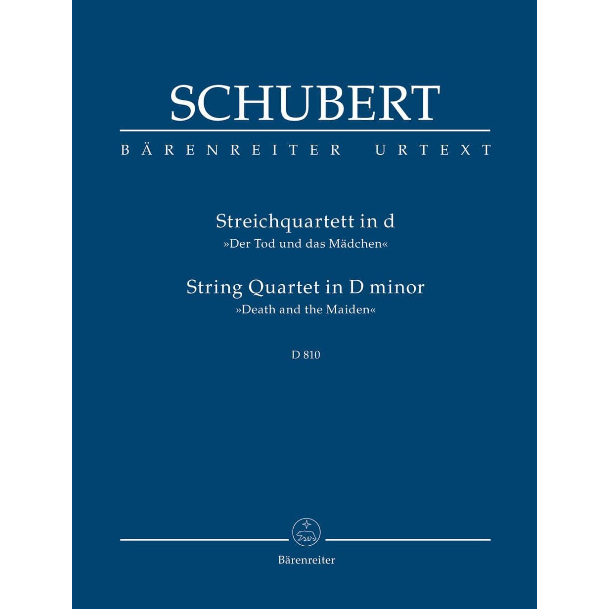 Schubert, Franz - Quartet in d minor, D 810 URTEXT Published by Barenretier