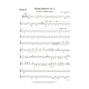 Bolcom, William - String Quartet No. 1 - Score and Parts - Edward B. Marks Music Company