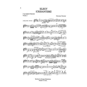 Puccini - Elegy ( Chrysanthemums ) for String Quartet Score and Parts Published by Rarities for Strings Publications