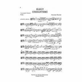 Puccini - Elegy ( Chrysanthemums ) for String Quartet Score and Parts Published by Rarities for Strings Publications