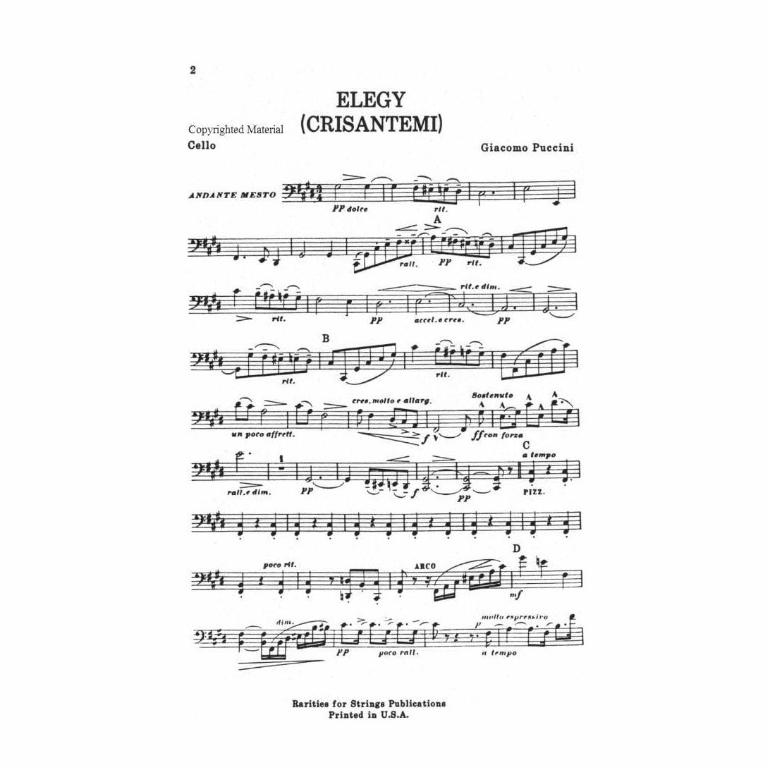 Puccini - Elegy ( Chrysanthemums ) for String Quartet Score and Parts Published by Rarities for Strings Publications