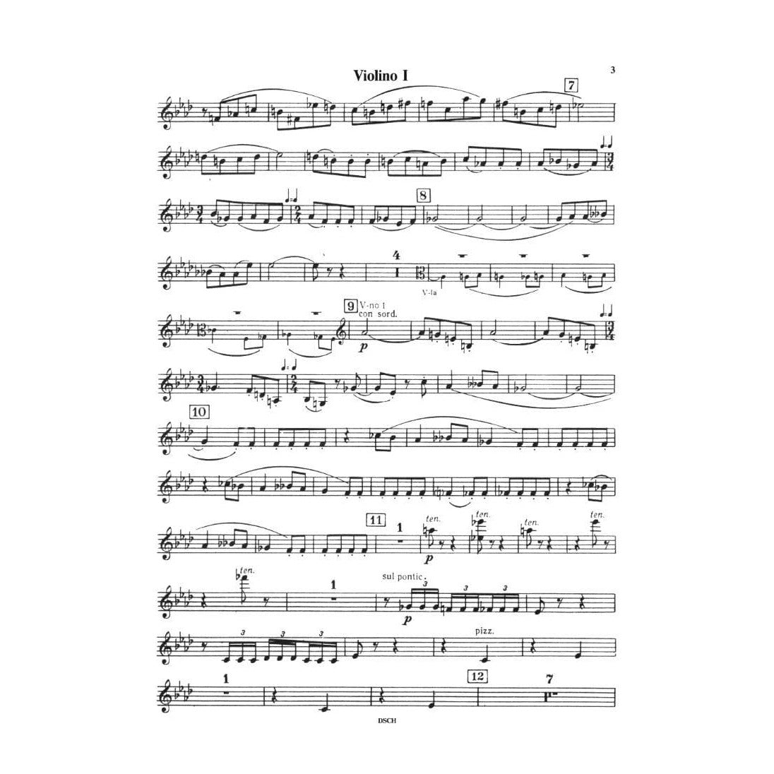 Shostakovich, Dmitri - Quartet No 10 in A flat Major Op 118 Published by DSCH