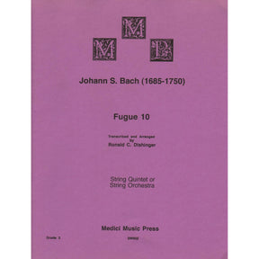 Bach, J.S. - Fugue 10 - for String Quintet or String Orchestra - arranged by Dishinger - Medici Music Press