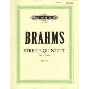 Brahms, Johannes - Quintet No 1 In F Major Op 88 for Two Violins, Two Violas and Cello - Arranged by the Gewandhaus Quartet - Peters Edition