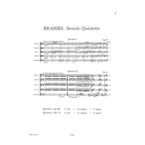 Brahms, Johannes - Quintet No 1 In F Major Op 88 for Two Violins, Two Violas and Cello - Arranged by the Gewandhaus Quartet - Peters Edition
