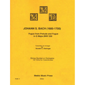 Bach, J.S. - Fugue from Prelude and Fugue in G (BWV 550) - for String Quintet - arranged by Dishinger - Medici Music Press