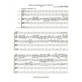 Bach, J.S. - Fugue from Prelude and Fugue in G (BWV 550) - for String Quintet - arranged by Dishinger - Medici Music Press