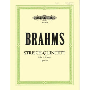 Brahms, Johannes - Quintet No 2 In G Major Op 111 for Two Violins, Two Violas and Cello - Arranged by the Gewandhaus Quartet - Peters Edition