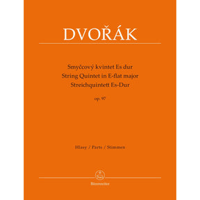 Dvorak, Antonin - String Quintet in E Flat Major, Op 97 - edited by Frantisek Bartos -  Barenreiter