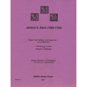 Bach, J.S. - Fugue from Fantasy and Fugue No. 7 (BWV 537) - for String Quintet - arranged by Dishinger - Medici Music Press