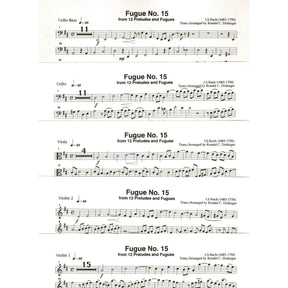 Bach, J.S. - Fugue No. 15 from 12 Preludes and Fugues - for String Quintet or Orchestra - arranged by Dishinger - Medici Music Press