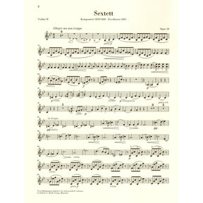 Brahms, Johannes - String Sextet No. 1 in B-flat Major, Op. 18 - URTEXT Published by G Henle Verlag