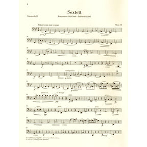 Brahms, Johannes - String Sextet No. 1 in B-flat Major, Op. 18 - URTEXT Published by G Henle Verlag