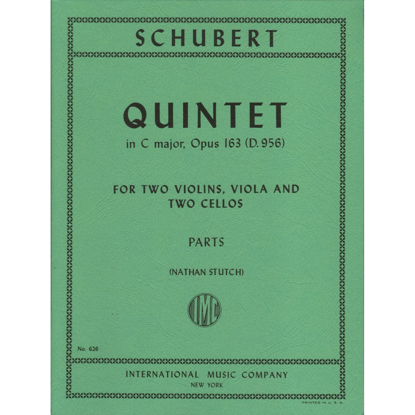 Schubert, Franz - Quintet In C Major, Op 163, D 956 - PARTS ONLY - International Music Company