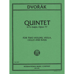 Dvorák, Antonín - Quintet In G Major, Op 77 - Two Violins, Viola, Cello, and Double Bass - International Edition