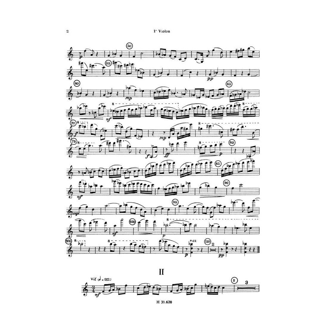 Milhaud, Darius - Quintet No 2, Op 316 - Two Violins, Viola, Cello, and Bass - Score and Parts - Editions Heugel & Cie
