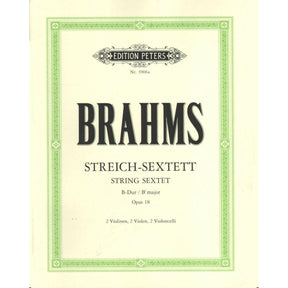 Brahms, Johannes - Sextet No 1 In B-Flat Major, Op 18 - Two Violins, Two Violas and Two Cellos - Set of Parts - Edition Peters