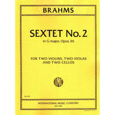 Brahms, Johannes - Sextet No 2 in G Major, Op 36 - Two Violins, Two Violas and Two Cellos - Set of Parts - International Music Company