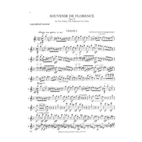Tchaikovsky, Pyotr Ilyich - Souvenir de Florence Op 70, Parts For Two Violins, Two Violas, and Two Cellos Published by International Music Company