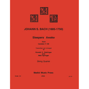 Bach, JS - Sleepers Awake from Cantata No 140 for Two Violins, Viola and Cello - Dishinger/Springer - Medici Music Press Publication