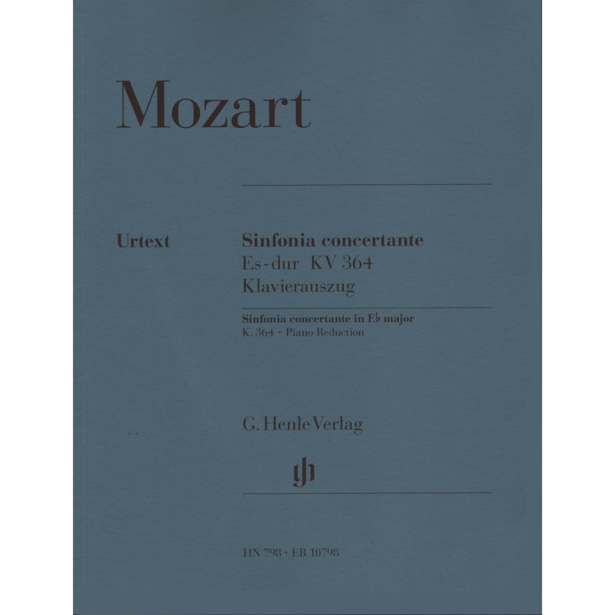 Mozart, WA - Sinfonia Concertante in E-flat Major, K 364 - Violin and Viola with Piano - edited by Wolf-Dieter Seiffert - G Henle Verlag URTEXT