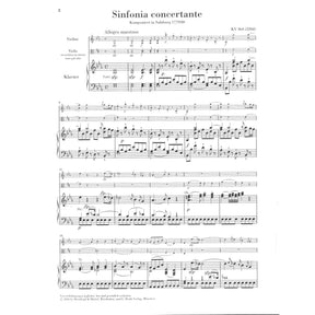 Mozart, WA - Sinfonia Concertante in E-flat Major, K 364 - Violin and Viola with Piano - edited by Wolf-Dieter Seiffert - G Henle Verlag URTEXT