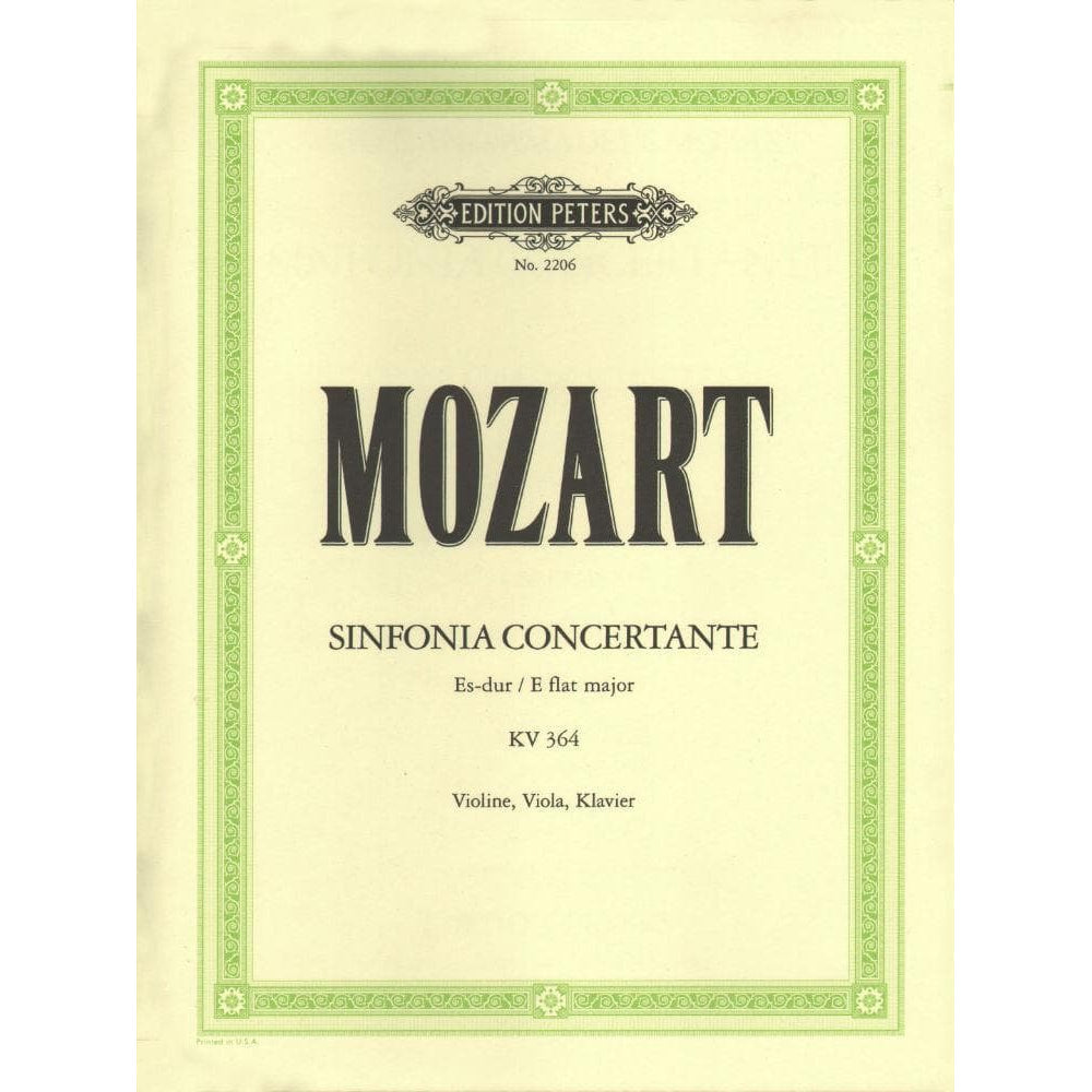 Mozart, WA - Sinfonia Concertante in E-flat Major, K 364 - Violin and Viola with Piano - edited by Carl Herrmann - Edition Peters