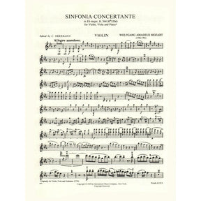 Mozart, WA - Symphonie Concertante in E-flat Major, K 364 - Violin and Viola with Piano - edited by Joseph Hellmesberger - International Music Co