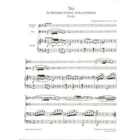 Mozart, WA - Trio in E-flat Major, K 498 ("Kegelstatt") - Clarinet (or Violin), Viola, and Piano - Breitkopf & Härtel Edition