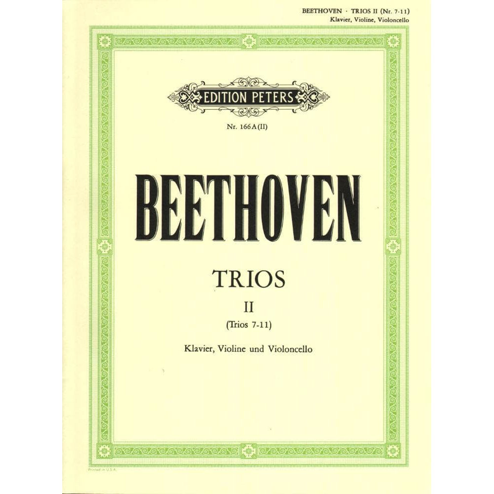 Beethoven, Ludwig - 11 Celebrated Piano Trios Volume 2 for Violin, Cello and Piano - Arranged by Herrmann-Grummer - Peters Edition